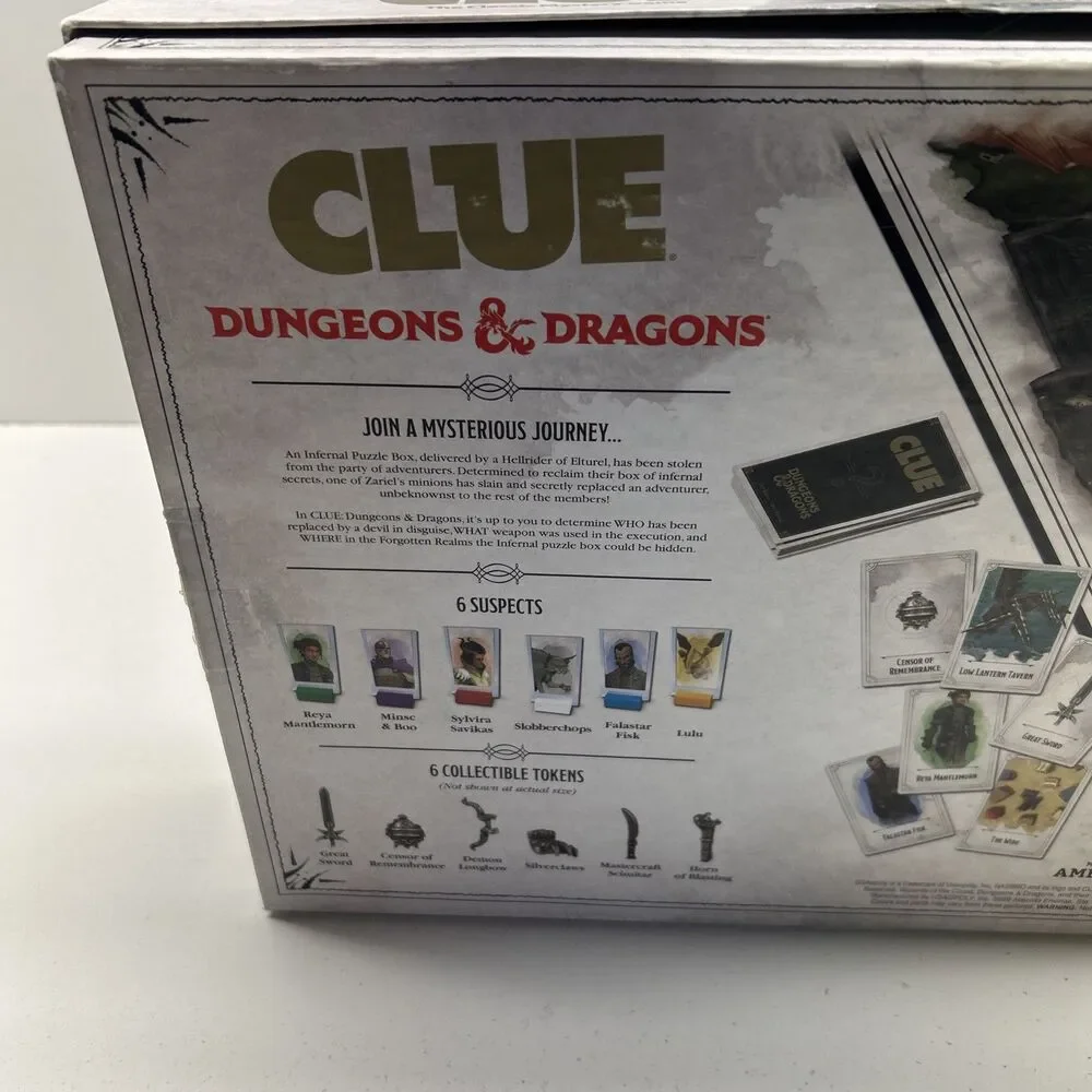 Dungeons & Dragons Clue Board Game‎ Complete D&D Hasbro 2019 Complete